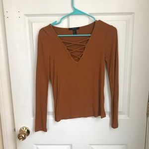 Lace up long sleeve